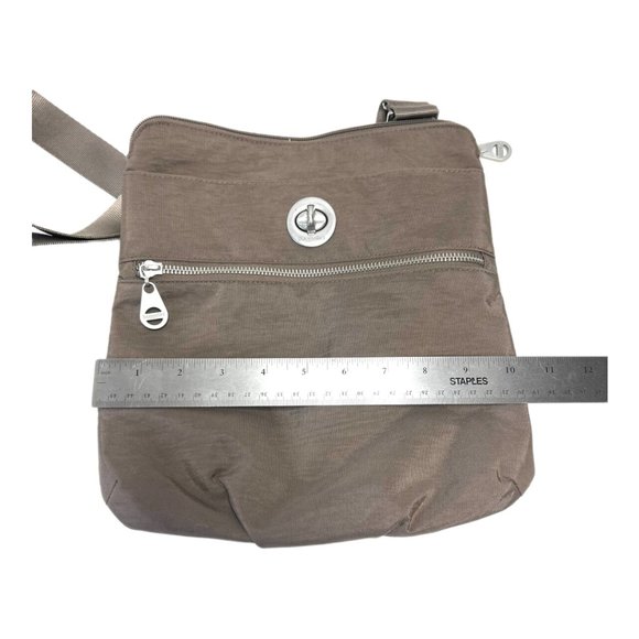 Baggallini Nylon crossbody bag purse Taupe Brown adjustable strap travel casual - Picture 6 of 9